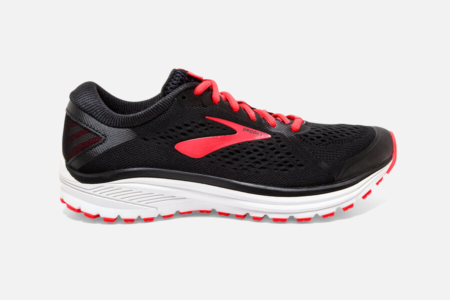 Brooks Aduro 6 Mens Australia - Road Running Shoes - Black/Coral/White (010-OJBID)